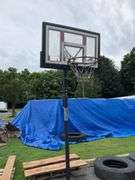 Lifetime Basketball Hoop with Acrylic Backboard and Weighted Base, needs new net
