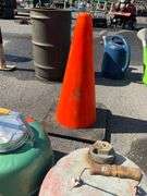 Caution Cone, Lidded Thermos, and Galvanized 2-Gallon Fuel Can