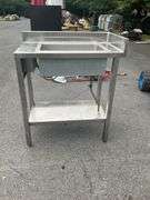 Commercial Stainless Steel Utility Sink with Drainage and Undershelf