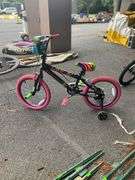 Kids’ Bike With Training Wheels and Multicolor Zebra Stripe Accents