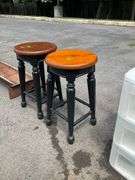 Black and Brown Barstools, 24-Inch Seat Height