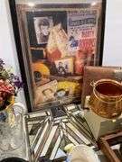 Four Boxes of Decorative Items, Tableware, Textiles, and Collectibles