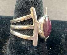 Sterling silver tourmaline quartz ring size 8
