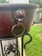 Freestanding Metal Plant Stands with Decorative Bowls