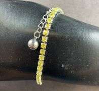 Yellow CZ 6-8in stainless tennis bracelet