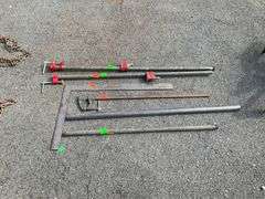 Pipe Clamps, Two Metal Poles, and Square Ruler Set