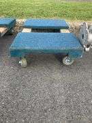 Padded Floor Dolly with Blue Carpet Covering, 32” x 19”