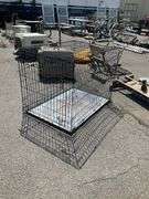 Wire Pet Cage with Metal Tray Liner, 42”Lx28”Wx30”H