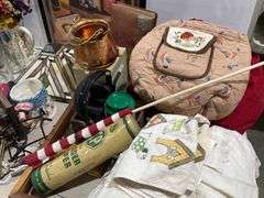 Four Boxes of Decorative Items, Tableware, Textiles, and Collectibles