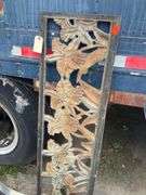 Cast Iron Park Bench Parts, Including Sides and Decorative Back Insert