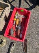 Divided Tool Bin and Rectangle Bin with Assorted Tools