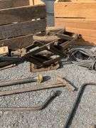 Two Wooden Crates With Scissor Jacks and Shop Light