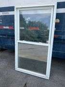 Framed Glass Window Unit with Sliding Panel, 62″H x 34″W
