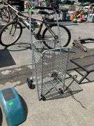 Folding Wire Cart with Four Wheels