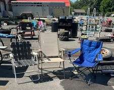 Three Outdoor Folding Chairs with Mixed Designs