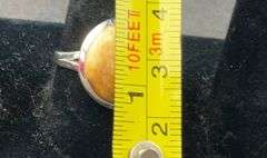 Sterling silver coral jasper ring size 7.5