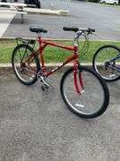 GT Palomar Red Bicycle with Rear Cargo Rack and Triple Triangle Technology
