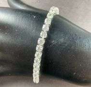Silver CZ Bracelet 13.9 grams Sterling Silver size 8"