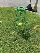Green Metal Swirling Yard Decoration, 27″H