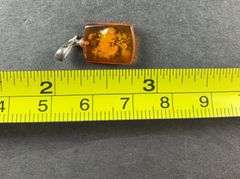 Sterling silver Baltic amber pendant