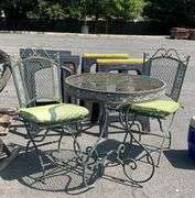 3-Piece Patio Set with Mesh Back Chairs and Round Table