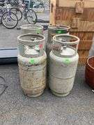 Four Empty Forklift Propane Cylinders