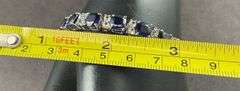“EMA” Bracelet With Sapphire Like Stones And CZ's 18.7 grams Sterling Silver size 7.5"