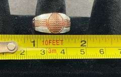 Diamond accent dome ring rose gold plated size 8