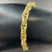 Gold Tone Bracelet Made In italy 6.8 grams Sterling Silver size 7"