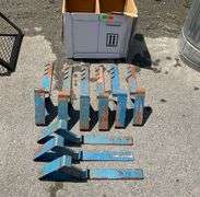 Nine Metal Roofing Brackets with Blue Finish