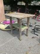 Wooden Work Table with Lower Shelf, 34”Hx34”Lx28”W