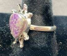Sterling silver purpurite ring size 8