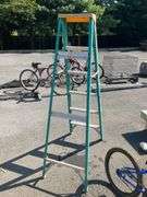 6-Foot Green Step Ladder with Aluminum Steps