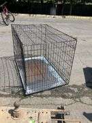 Wire Pet Cage with Metal Tray Liner, 42”Lx28”Wx30”H