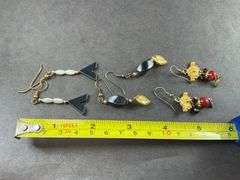 Three Sets Of Dangling Earrings