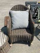 3-Piece Wicker Set With Two Rocking Chairs and Round Table