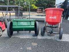 Two Push-Behind Seed Spreaders, Including Scotts Model 1000 and Sears 1100
