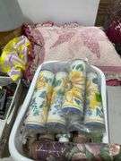 Four Boxes of Decorative Items, Tableware, Textiles, and Collectibles