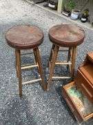 Mold-Affected Furniture Including Stools, Side Cabinet, and Shelving Unit, salvage rights to lot will be kept outside, From the Estate of George R. Rotenberry.