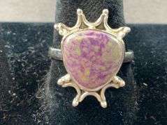 Sterling silver purpurite ring size 8