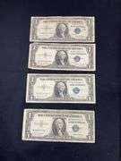 Four silver certificates all 1935 with series D(2), G, and F
