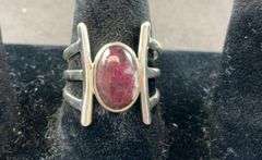 Sterling silver tourmaline quartz ring size 8