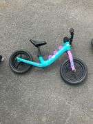 Foot-Powered Kids Balance Bike with Blue and Purple Frame