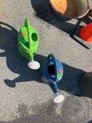 Plastic Watering Cans in Green and Blue