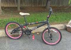 Huffy BMX Bike with Black Frame and Pink Accents