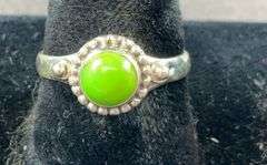Sterling silver green turquoise ring size 7