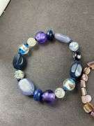 Three Beaded Bracelets Purples And Blues