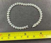Tiny Silver Heart Bracelet 2.8 grams Sterling Silver size 7", no clasp