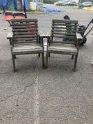 Outdoor Slatted Arm Chairs