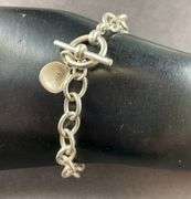 Simple Silver Bracelet With Toggle Clasp 11.3 grams Sterling Silver size 7.5"